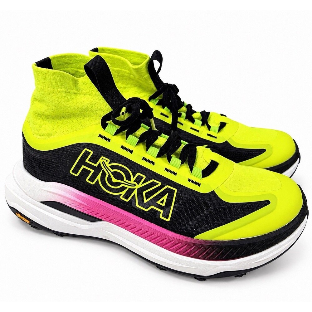 HOKA One One Tecton X 3 Womens 7.5 Trail Running Shoes Carbon Plate Neon Citrus